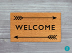 Welcome Door Mat: Natural Coir Fiber - Arrow Pattern