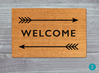 Welcome Door Mat: Natural Coir Fiber - Arrow Pattern