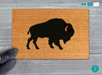 Buffalo Coir Doormat, Bison Silhouette (Natural Fibers, Latex)