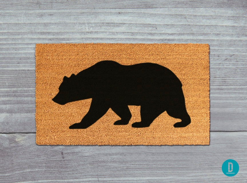 Bear Silhouette Doormat: Natural Coir Welcome Mat