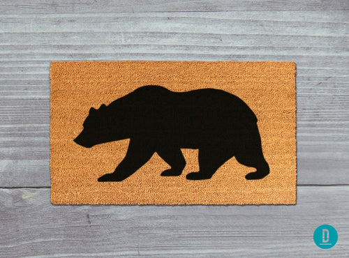 Bear Silhouette Doormat: Natural Coir Welcome Mat