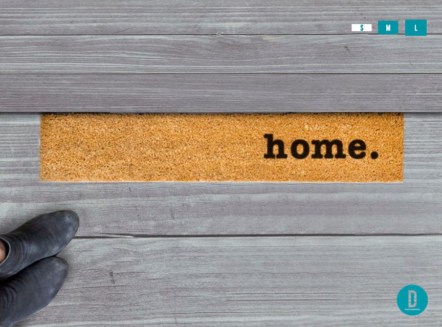 Skinny Natural Coir Doormat, Slim Welcome Mat (Compact Size)