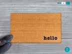 Hello Welcome Mat - Natural Coir, Latex Backed Door Rug