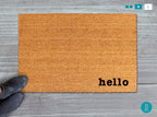 Hello Welcome Mat - Natural Coir, Latex Backed Door Rug