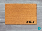 Hello Welcome Mat - Natural Coir, Latex Backed Door Rug