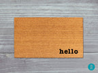 Hello Welcome Mat - Natural Coir, Latex Backed Door Rug