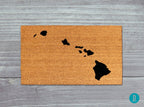 Hawaii State Welcome Mat - Natural Coir Fibers