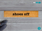 Shoes Off Skinny Doormat: Slim Natural Coir Welcome Mat