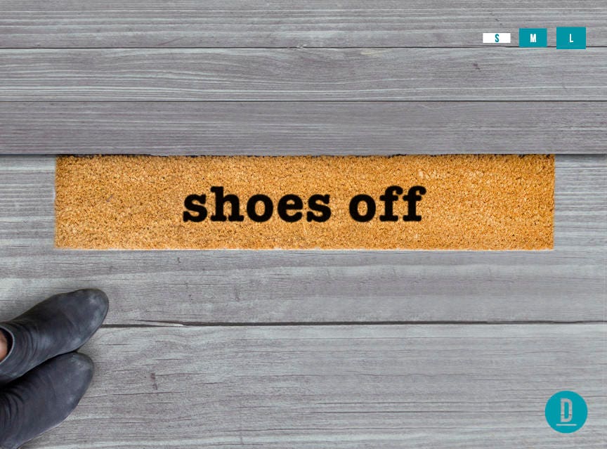 Shoes Off Skinny Doormat: Slim Natural Coir Welcome Mat