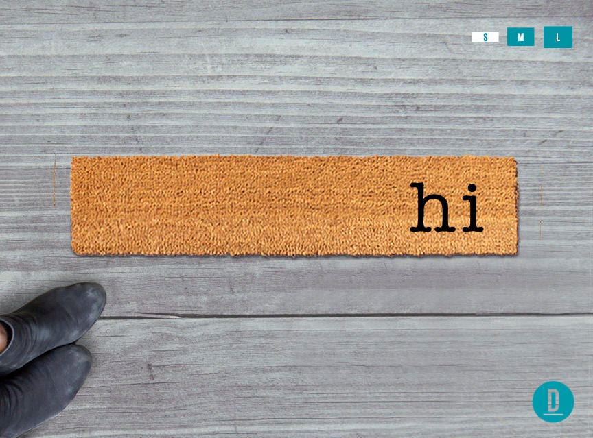 Skinny Doormat: Slim 'Hi' Welcome Mat for Small Spaces
