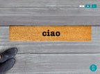 Ciao Skinny Doormat, Ciao Door Mat, Ciao Welcome Mat, Ciao Doormat, Ciao Slim Doormat, Skinny Mat, Ciao Mat, Thin Doormat, Ciao, Ciao Rug