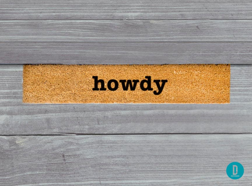 Skinny Doormat: Howdy Design - Slim Natural Coir Mat
