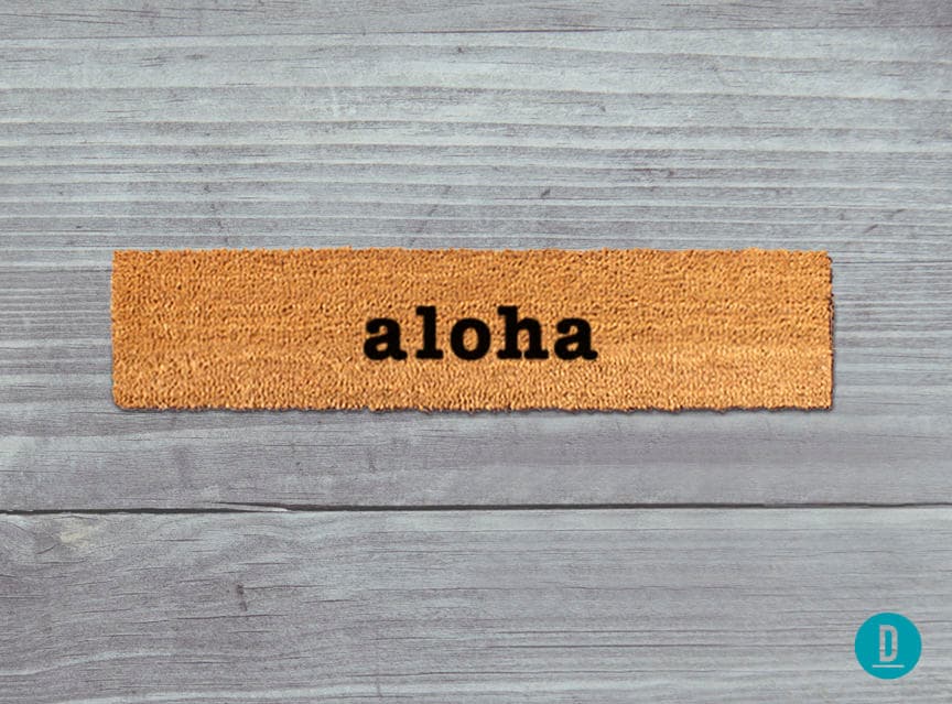 Aloha Skinny Doormat: Slim Natural Coir Welcome Mat