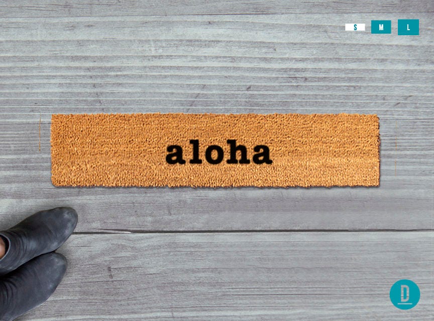 Aloha Skinny Doormat: Slim Natural Coir Welcome Mat