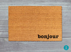Bonjour Door Mat: French Style - Natural Coir with Latex Backing