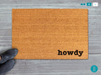 Funny Welcome Mat: Howdy Design - Natural Coir, Latex Backing