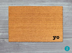 Funny Yo Doormat, Natural Coir (Latex Backing, Outdoor Welcome Mat)