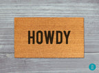 Howdy Doormat: Rustic Western Welcome Mat (Natural Coir, Latex)