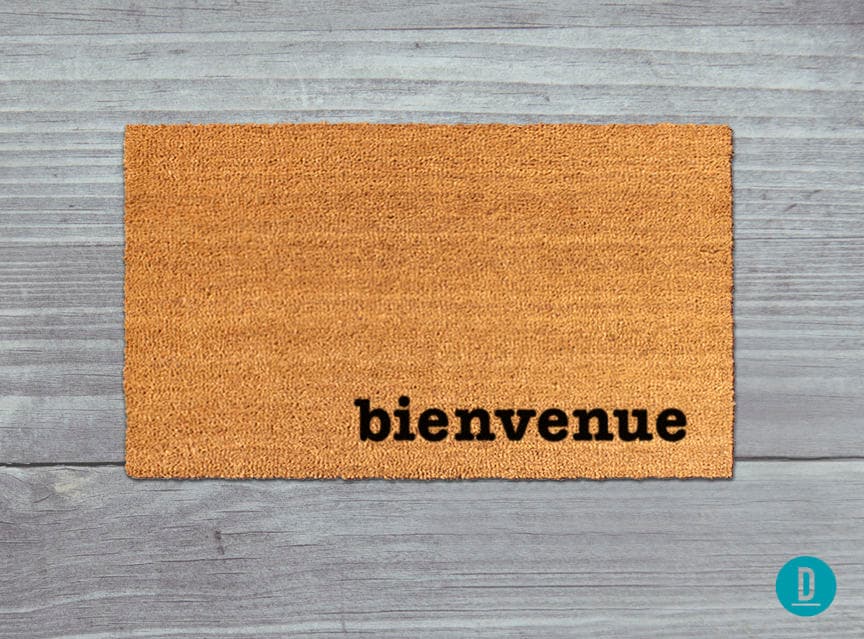 French Bienvenue Doormat - Natural Coir Welcome Mat