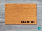 Shoes Off Doormat: Natural Coir Welcome Mat for Entryway