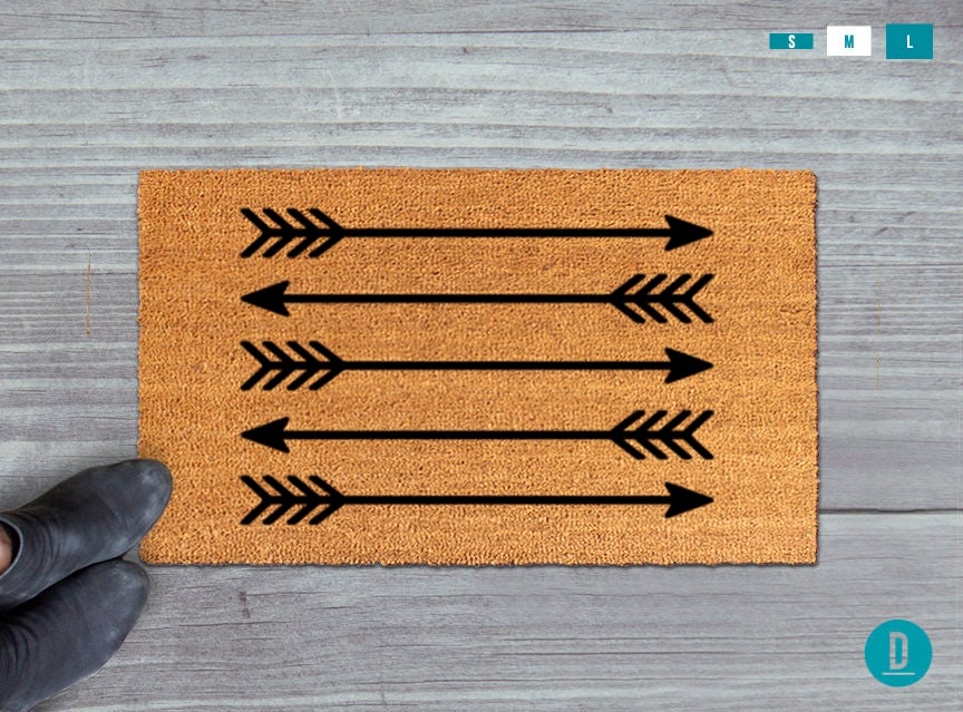 Arrow Doormat: Natural Coir + Latex Backing Welcome Mat