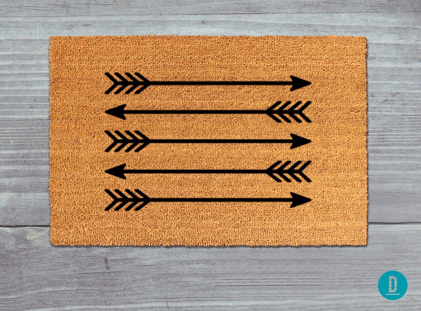 Arrow Doormat: Natural Coir + Latex Backing Welcome Mat