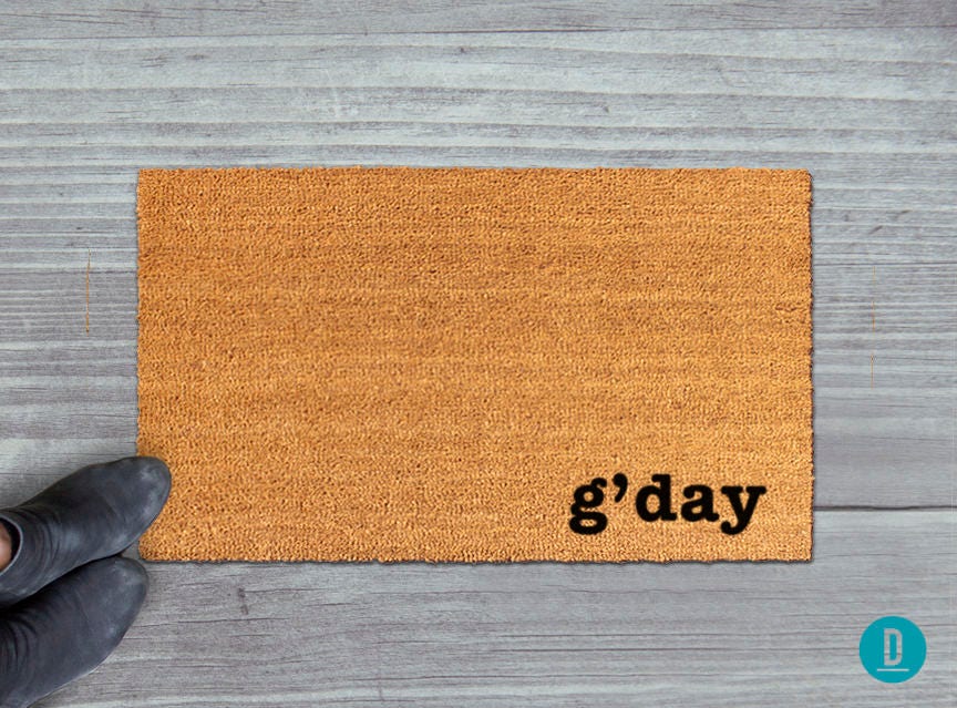 G'day Doormat: Aussie Welcome Mat with Natural Coir Fibers