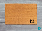 Cheerful 'Hi' Doormat: Handmade Painted Coir Welcome Mat