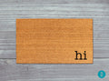 Cheerful 'Hi' Doormat: Handmade Painted Coir Welcome Mat