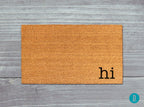 Cheerful 'Hi' Doormat: Handmade Painted Coir Welcome Mat