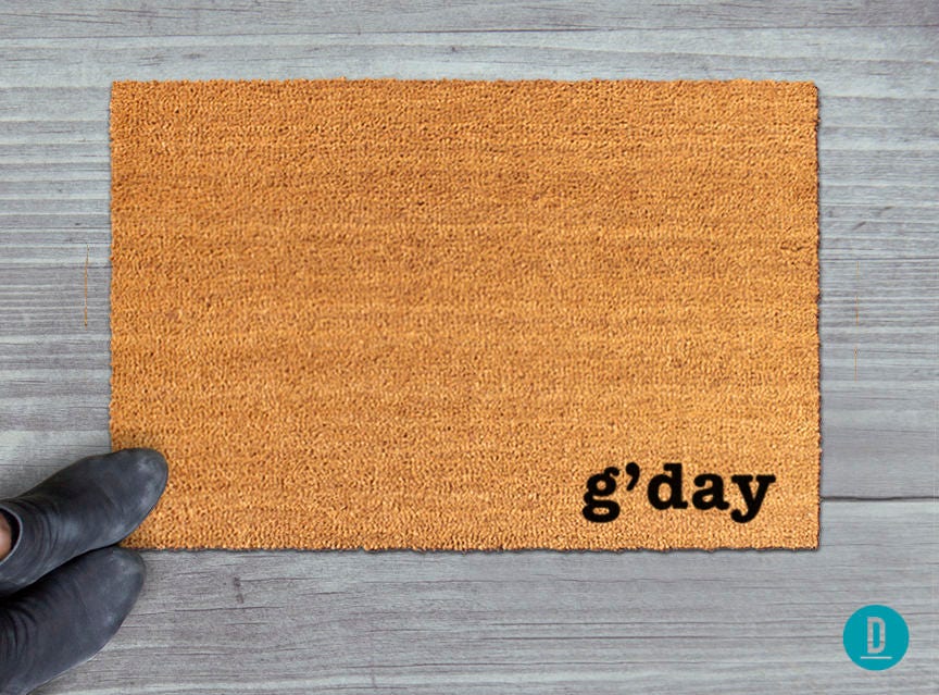 G'day Doormat: Aussie Welcome Mat with Natural Coir Fibers
