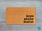 Keys Phone Wallet Doormat: Funny Reminder Welcome Mat