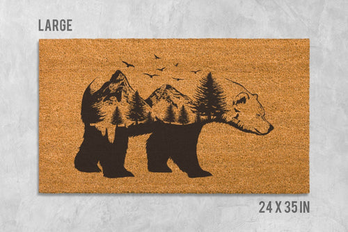 Bear Silhouette Doormat: Natural Coir Welcome Mat