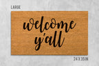 Welcome Y'all Doormat - Natural Coir with Latex Backing