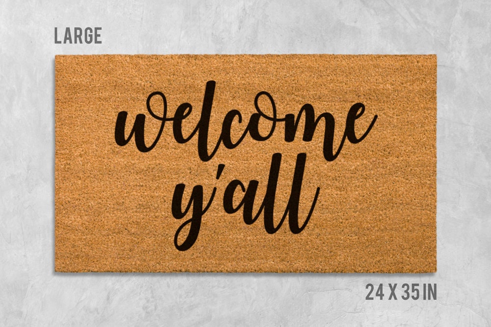 Welcome Y'all Doormat - Natural Coir with Latex Backing