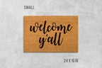 Welcome Y'all Doormat - Natural Coir with Latex Backing