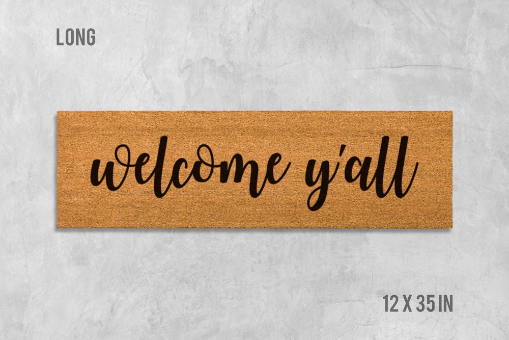 Welcome Y'all Doormat - Natural Coir with Latex Backing