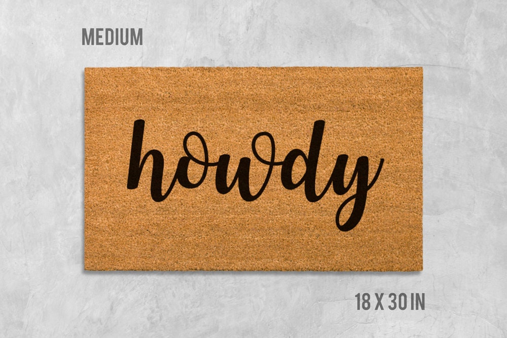 Western Howdy Doormat - Natural Coir, Latex Backing
