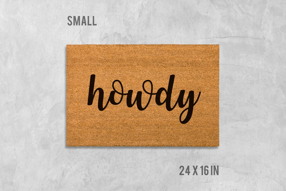 Western Howdy Doormat - Natural Coir, Latex Backing
