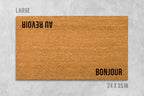 French Bonjour Au Revoir Doormat - Double-Sided Design Natural Coir Mat