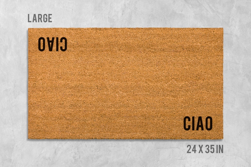 Ciao Doormat: Italian Style Welcome Mat (Natural Coir)