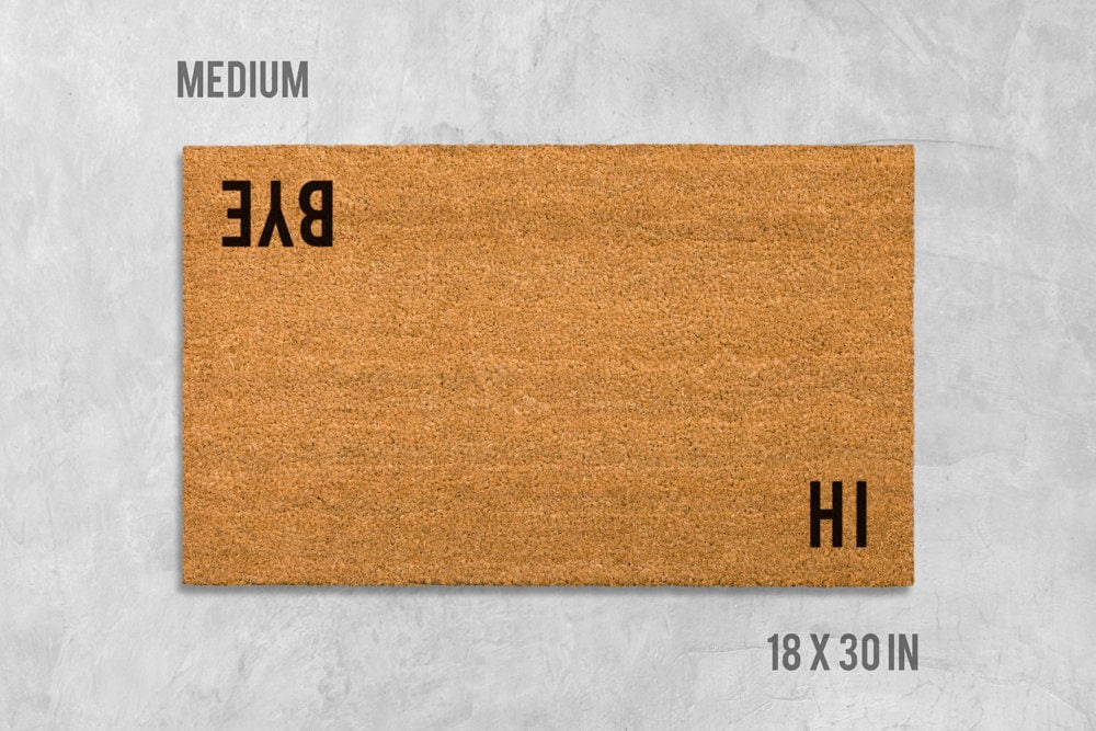 Hi Bye Door Mat - Double-Sided Funny Coir Welcome Rug