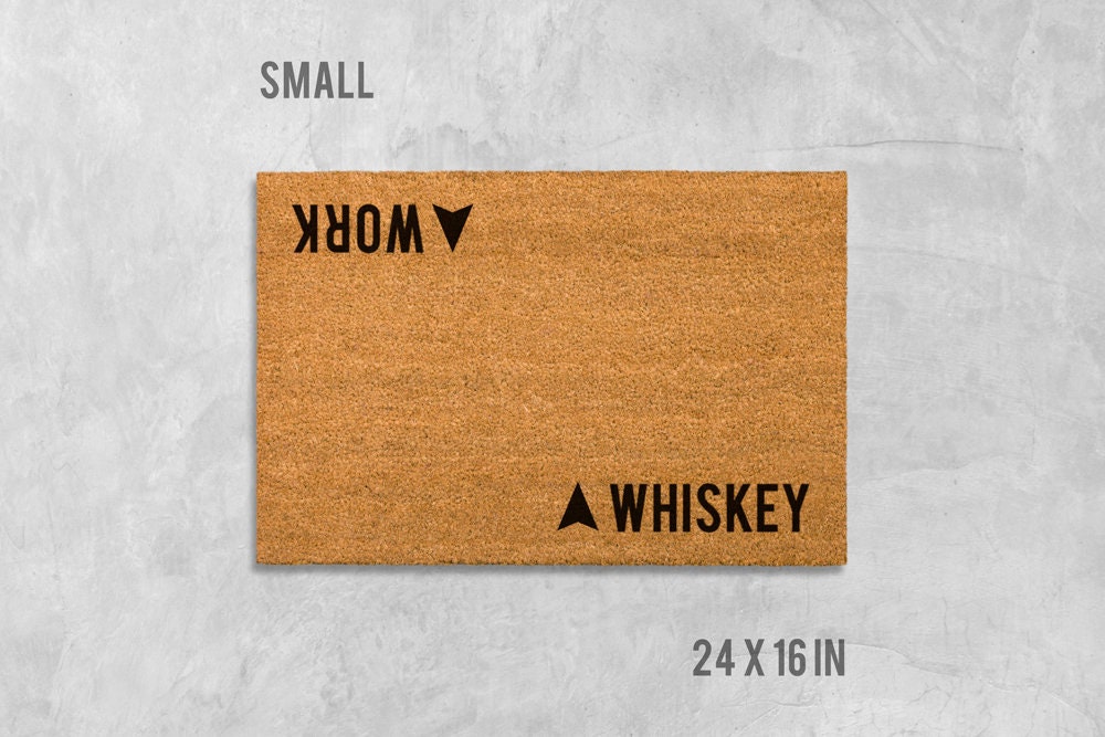 Whiskey Doormat: Double Funny Welcome Mat (Coir, Latex)
