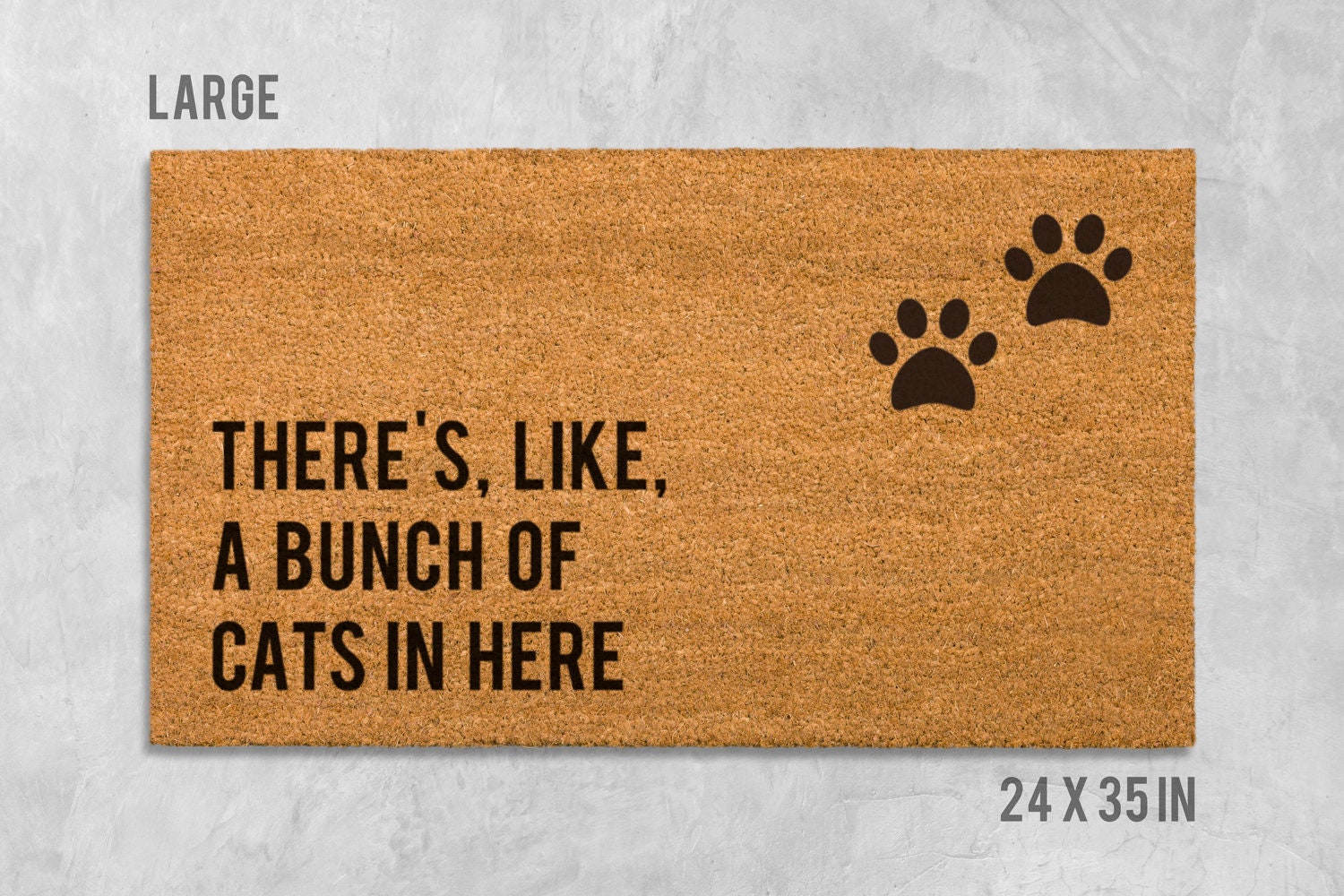 Funny Cat Doormat 'Bunch of Cats' Welcome Mat (Natural Coir)