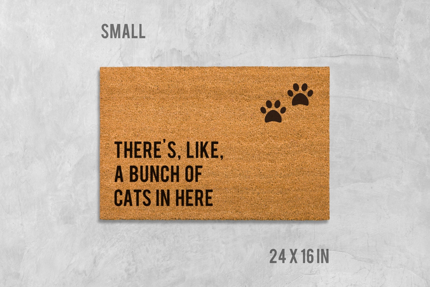 Funny Cat Doormat 'Bunch of Cats' Welcome Mat (Natural Coir)