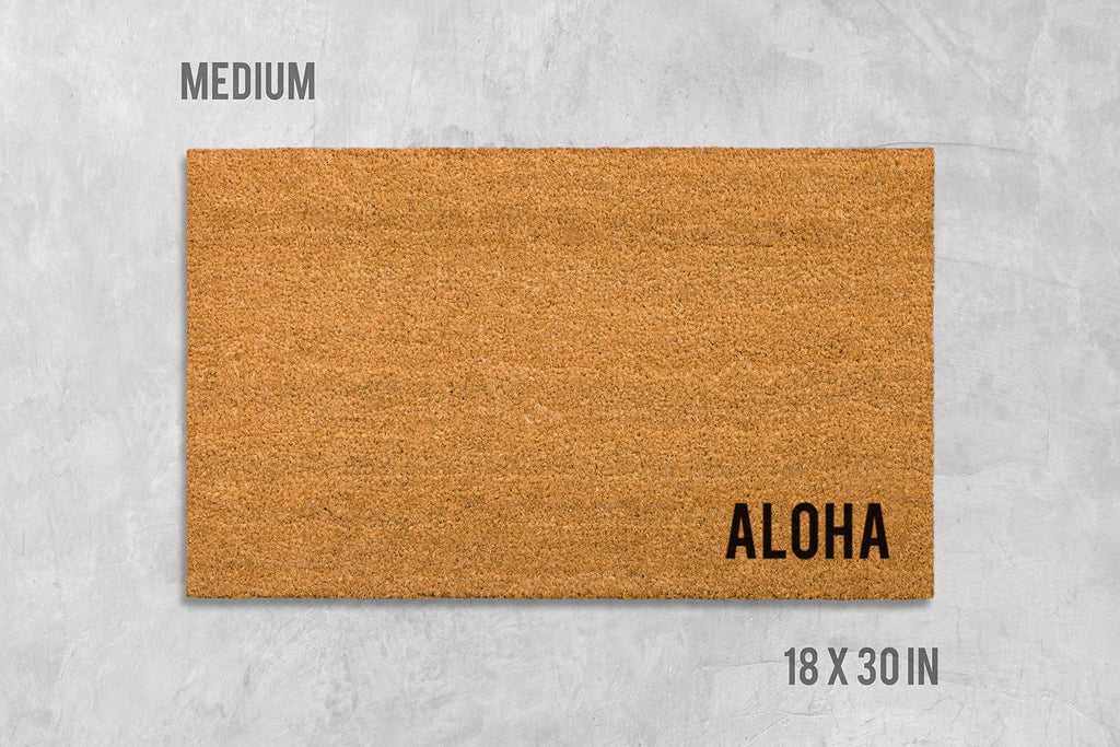 Aloha Doormat: Natural Coir, Hawaiian Welcome Mat