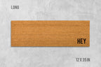 Funny Hey Doormat: Natural Coir, Latex Welcome Mat