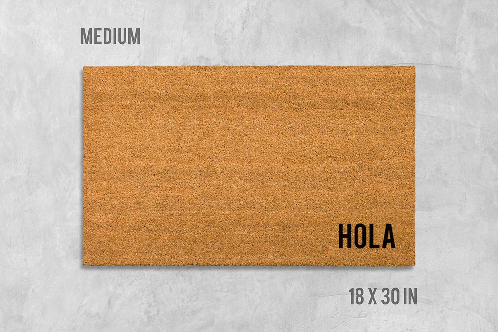 Funny Doormat: Hola Welcome Mat - Natural Coir, Latex Backing