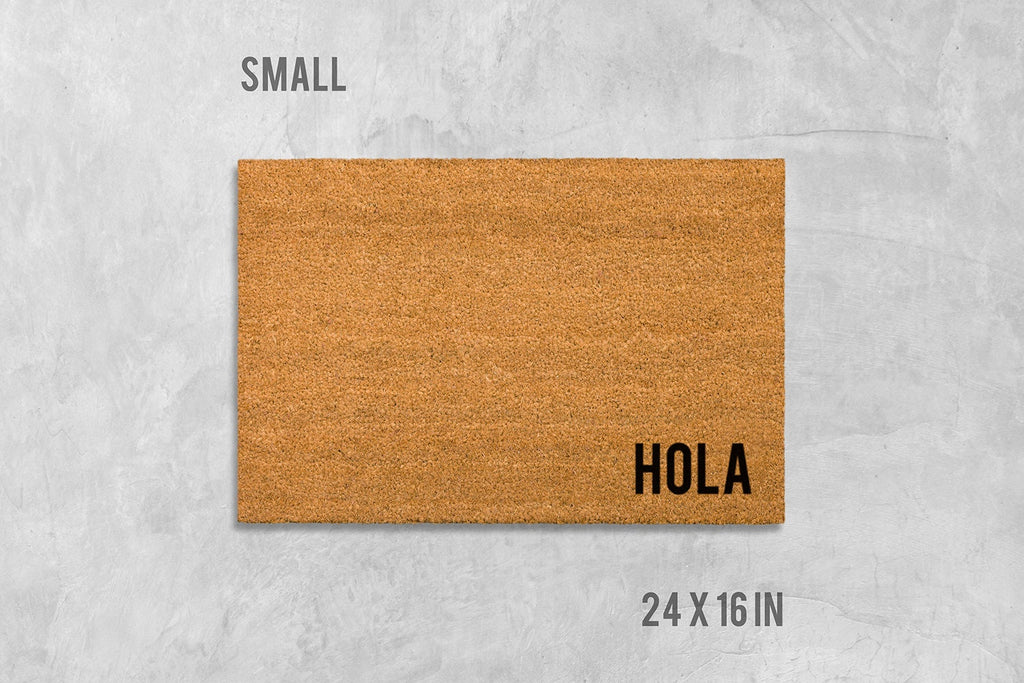 Funny Doormat: Hola Welcome Mat - Natural Coir, Latex Backing