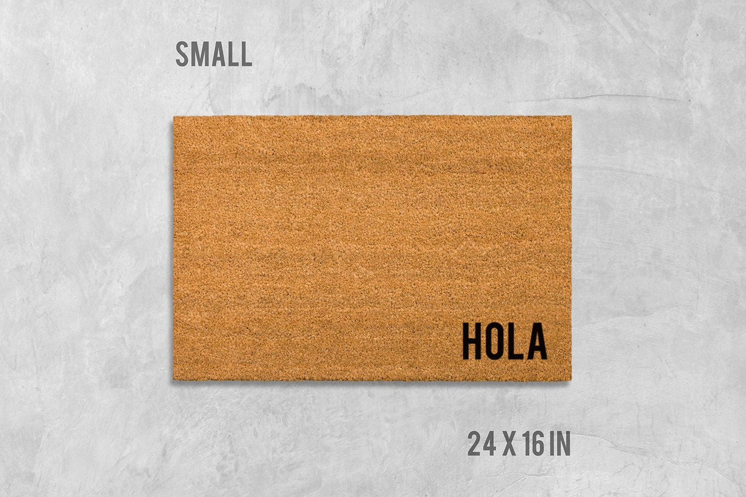 Funny Doormat: Hola Welcome Mat - Natural Coir, Latex Backing